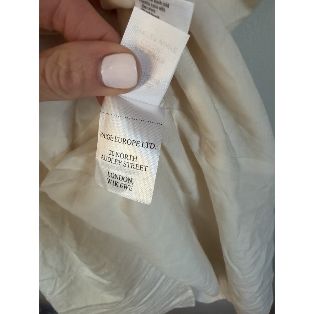 Anthropologie Paige Arpreggio Smocked Linen midi dress Cream size 4 NWT $279 - Picture 9 of 15